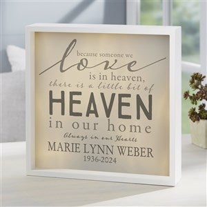 Heaven In Our Home Personalized LED Ivory Light Shadow Box- 10