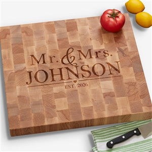 The Wedding Couple Personalized Butcher Block Cutting Board - 18333