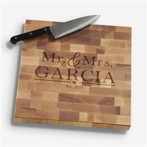 The Wedding Couple Personalized 12x12 Butcher Block Cutting Board - 18333-12