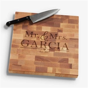 The Wedding Couple Personalized 12x12 Butcher Block Cutting Board - 18333-12
