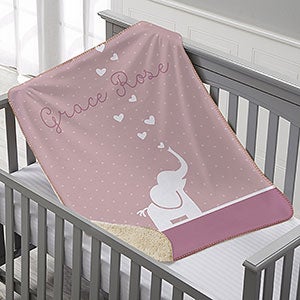 Baby Zoo Animals Personalized 30x40 Sherpa Baby Blanket - 18408