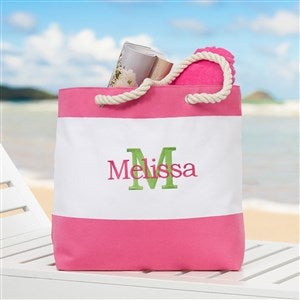All About Me Embroidered Beach Tote-Pink - 18420