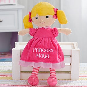 Pretty Pink Embroidered Doll - Light Skin  Blonde Hair - 18453-LB