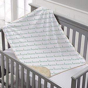 Playful Name Personalized 30x40 Sherpa Baby Blanket - 18557-SS
