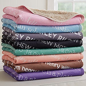 Playful Name Personalized Sherpa Baby Blanket - 18558