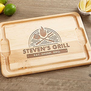 Personalized BBQ Cutting Board 15x21 - The Grill - 18597-XL