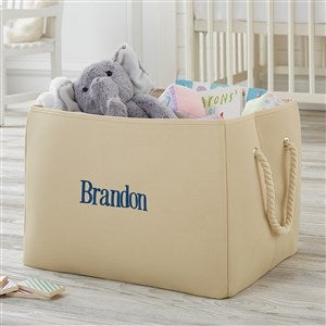 Personalized Tan Canvas Storage Tote - 18682-N
