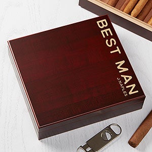 Bold Style Personalized Cherry Wood Cigar Humidor 20 Count - 18758