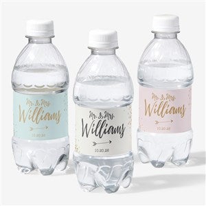 Sparkling Love Personalized Wedding Water Bottle Labels - 18921