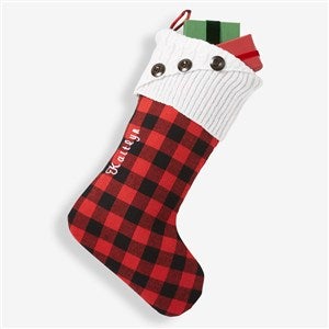 Custom Red Buffalo Check Christmas Stockings - 19002-R