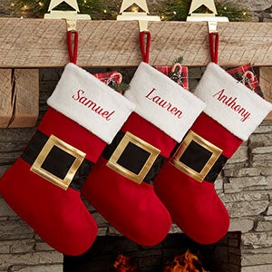 Santa Belt Personalized Christmas Stockings - 19011