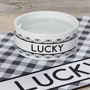 Pet Plaid Personalized Dog Bowl - Small - 19023-S