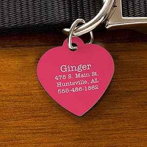 Expressions Personalized Dog ID Tag - Heart - 19035-H