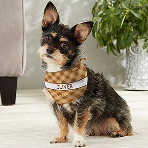 Pet Plaid Personalized Dog Bandana- Small - 19046