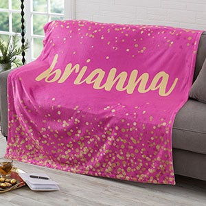 Sparkling Name 60x80 Personalized Fleece Blanket - 19264-L