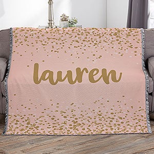Sparkling Name Personalized 50x60 Woven Throw - 19264-A