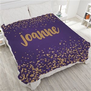 Sparkling Name Personalized 90x90 Plush Queen Fleece Blanket - 19264-QU