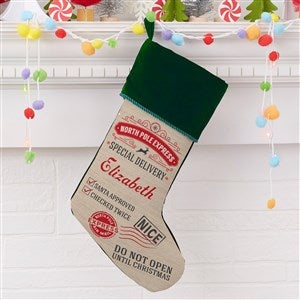Special Delivery From Santa Personalized Green Christmas Stocking - 19347-G