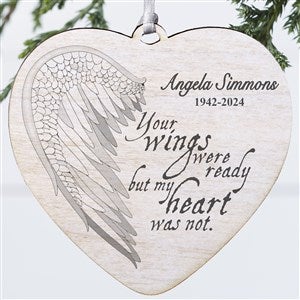 Your Wings Personalized Wood Heart Memorial Ornament - 19551-1W