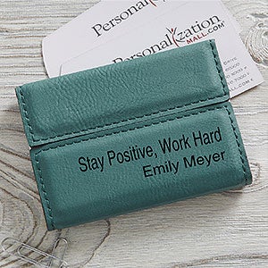 Signature Series Personalized Business Card Case- Teal - 19686-T