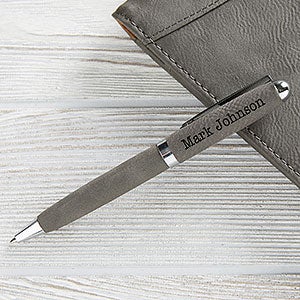 Signature Series Personalized Leatherette Pen-Charcoal - 19688-C