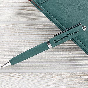 Signature Series Personalized Leatherette Pen-Teal - 19688-T
