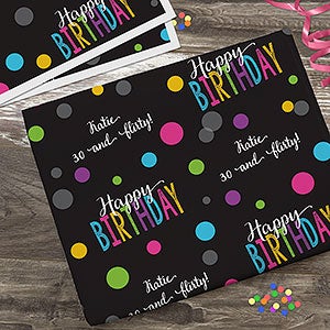 Bold Birthday Personalized Wrapping Paper Sheets - Set of 3 - 19732-S