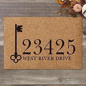 House Key Personalized Address 18x27 Synthetic Coir Doormat - 19818