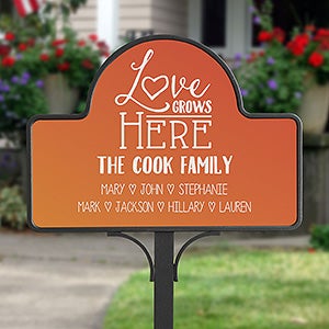 Love Grows Here Personalized Magnetic Garden Sign - 20004