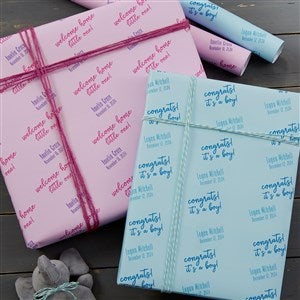 Step & Repeat Personalized New Baby Wrapping Paper Roll - 6ft Roll - 20034