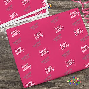 Step & Repeat Personalized Birthday Wrapping Paper Sheets - Set of 3 - 20035-S