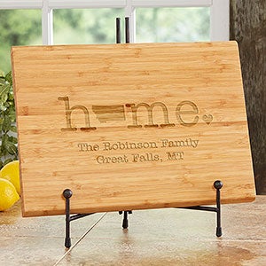 Home State Personalized Bamboo Cutting Board - 10x14 - 20128