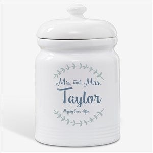 Mr. and Mrs. Laurel Leaf Personalized Cookie Jar - 20145