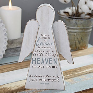Heaven In Our Home Personalized Memorial Wood Angel - 20164