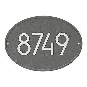 Hawthorne Personalized Modern Address Aluminum Plaque- Pewter Silver - 20259D-PS