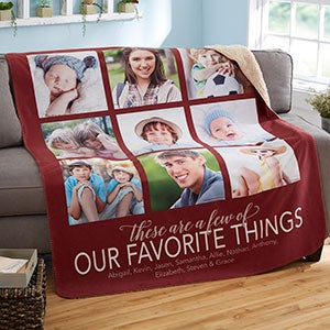 My Favorite Things Personalized 50x60 Sherpa Photo Blanket - 20264-S