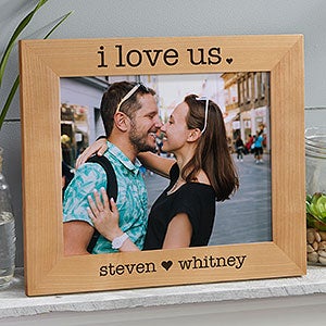 I Love Us Engraved Wood Picture Frame- 8 x 10 - 20286-L