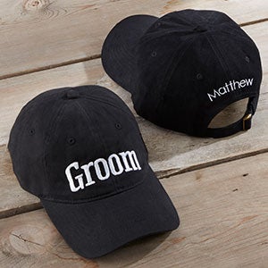 Bridal Party Embroidered Black Baseball Cap - 20446-B