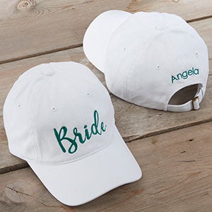 Bridal Party Embroidered White Baseball Cap - 20446-W