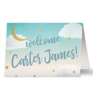 Beyond The Moon Personalized Baby Greeting Card - 20458