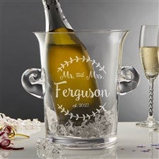 Mr. & Mrs. Engraved Glass Ice Bucket & Chiller - 20486