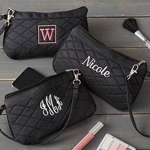 Embroidered Quilted Wristlet - 20548