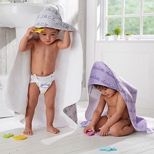 Playful Name Personalized Baby Hooded Towel - 20611