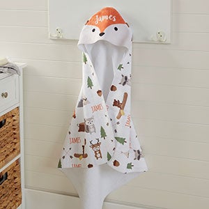 Woodland Adventure Fox Personalized Baby Hooded Towel - 20618-F
