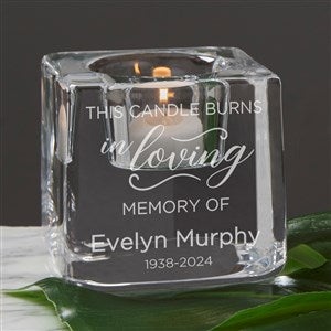 Orrefors Engraved Memorial Ice Cube Votive Candle Holder - 20757