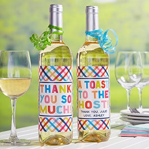 Thanks From... Personalized Wine Bottle Label - 20934