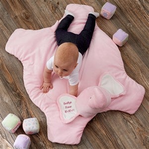 Embroidered Jumbo Plush Pink Elephant Play Mat - 21045-P