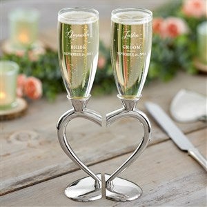 Connected Hearts Personalized Wedding Flute Set - 21109