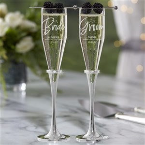 Lenox® Devotion Engraved Wedding Champagne Flute Set - 21111