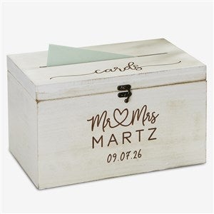 Infinite Love Personalized Wedding Wood Keepsake Card Box - 21123